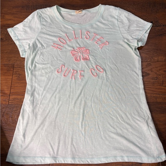 Hollister Mint Tee with Pink stitched Graphic Y2K large - Picture 1 of 6